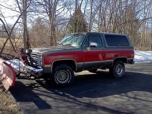 1986 chevy k5 blazer 4x4 silverado package western snow plow truck