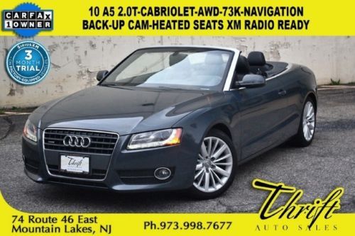 10 a5 2.0t-cabriolet-awd-73k-navigation-back-up cam-heated seats xm radio ready