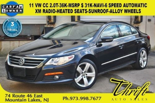 11 vw cc 2.0t-36k-msrp $ 31k-navigation-xm radio-heated seats-sunroof