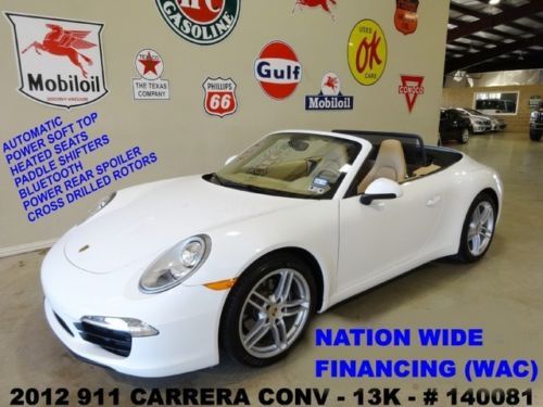 2012 911 carrera conv,automatic,nav,htd lth,park sensors,19in whls,9k,we finance