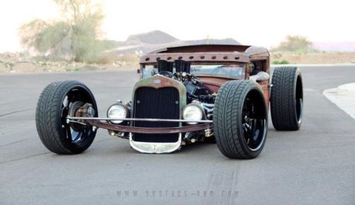 1931 ford rat rod pickup model a rusty with billet wheels