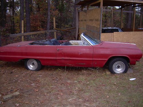 1964 chevy impala convertible, comes with a 454 engine, needs restoration