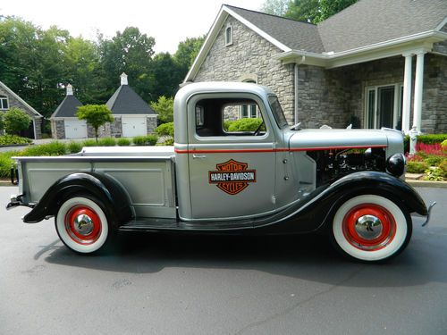 1937 ford 73 1/2 ton hot rod pickup low miles- harley davidson theme flathead v8