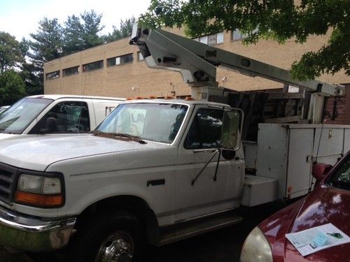 1994 ford f super duty bucket truck, white, sold as is