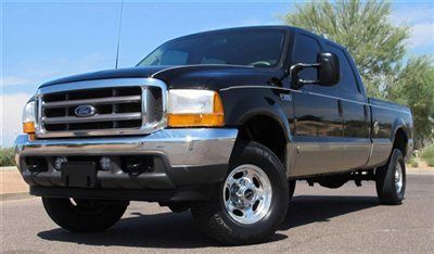 **no reserve* 2001 ford f350 7.3l diesel lariat crew 4x4 long bed w/ low miles!!