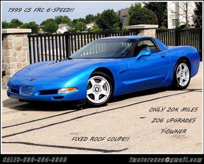 1999 corvette frc fixed roof cpe nassau blue/blk 6spd 1-ownr upgrades+ z06 rare!