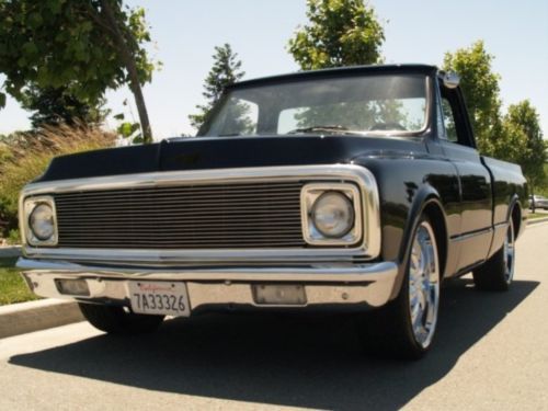 1971 chevy truck c10, shaved, jet black, aluminum 427ci sbc