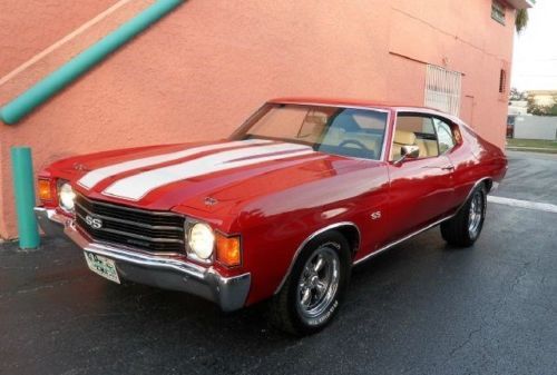 1972 red chevrolet chevelle  numbers matching  350 v8 automatic classic muscle