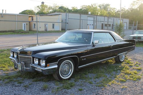 1971 cadillac coupe deville triple black with 28k miles like-new condition