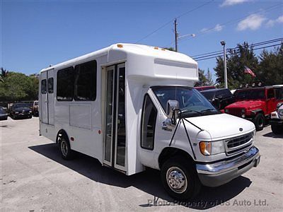 2001 ford e450 shuttle bus wheelchair lift handi cap van one owner clean carfax