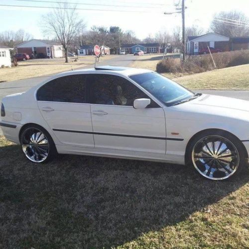 99 white bmw 328i, 4 door, 20 inch wheels, system!