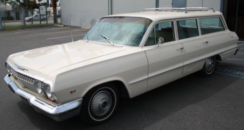 1963 chevrolet bel air 9 passenger station wagon 327 4bbl p/s p/b roof rack