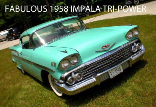 Gorgeous 1958 chevrolet chevy impala 348 tri-power hardtop coupe show &amp; drive!