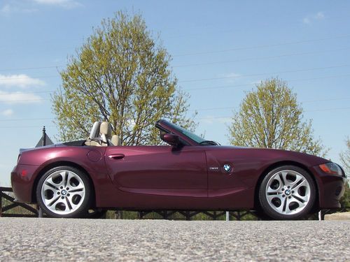 Beautiful merlot red 1 owner 2004 z4 3.0i loaded premium &amp; sport package nav