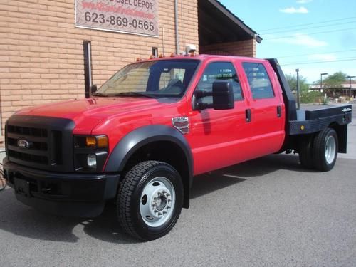 2008 ford f550 crew cab &amp; chassis flat bed 4x4 power stroke diesel 80k