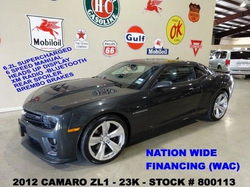 2012 camaro zl1,6 speed trans,hud,back-up cam,htd lth,20in whls,23k,we finance!!