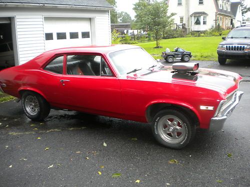 1970 chevy nova red 2 door coupe v8 -350 with blower