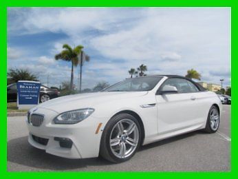 13 certified alpine white 4.4l v8 650-i cic convertible *top &amp; side view camera