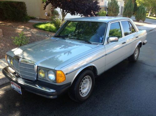 This silver 1981 mercedes 300d with blue interior is the classic w123 chassis