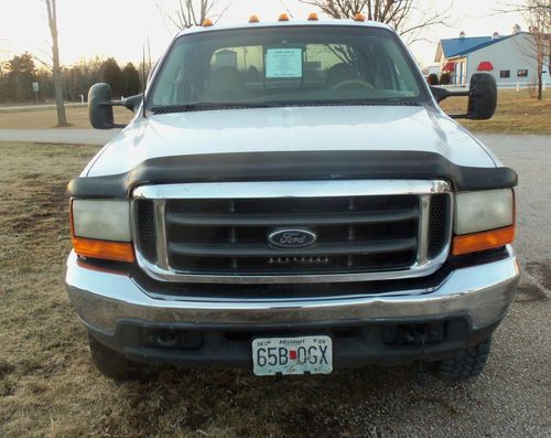 2000 ford f350 long bed, diesel, 4x4, crew cab, automatic, white pick up truck