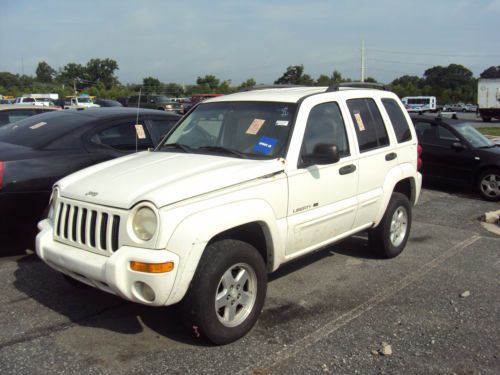 2002 jeep liberty limited suv 4x4 motor problem fixsave white leather no reserve