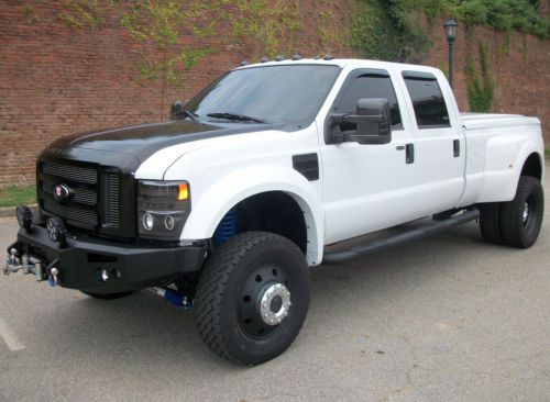 White navigation dually sunroof 4x4 4wd winch lift supercrew 6.4l diesel drw