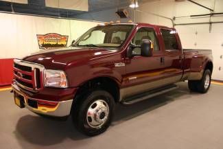 2005 ford f350 dually lariat fx4 4x4 sunroof diesel red heated leather crew cab