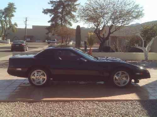 1990 rare! black corvette two top 6-speed corvette convertible 13,500 mile!!