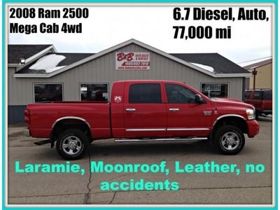 Diesel 6.7l cd 4x4 leather, moonroof, inspected, red, 76000 miles, diesel, mega