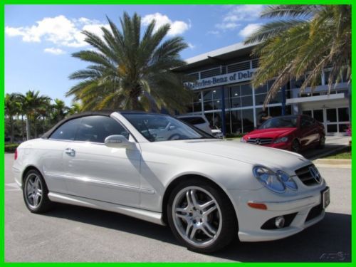 08 arctic white clk-550 5.5l v8 convertible *heated leather seats *navigation