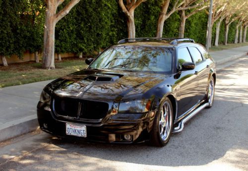 Custom hot rod dodge magnum r/t with side pipes and shaker hood