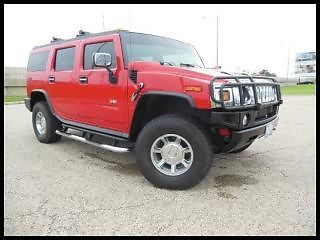 H2 4x4 4wd heated leather seats power sunroof victory red air suspension chrome