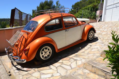 1965 vw beetle orange sound system