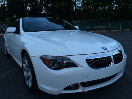 2007 bmw 650i convertible white beauty navi pdc sport package clan carfax!!!!