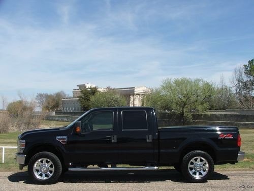 08 f250 crew cab lariat 4x4 6.4l v8 diesel black/gry roof 20's tv hard bed cover