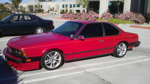 Red bmw 635csi in excellent condition w/ rare l6 factory luxury options package