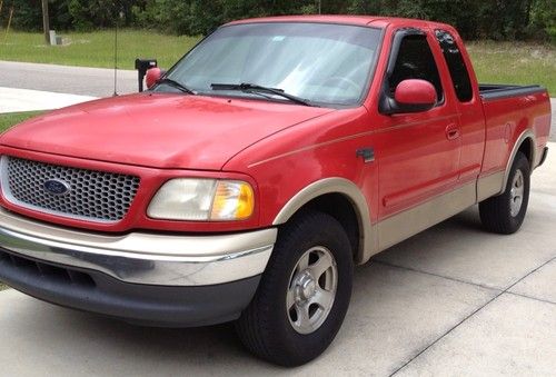 99 ford f150 red power windows cold a/c power seats leather great tires