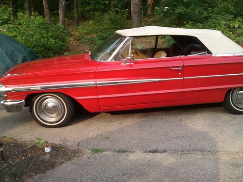 1964 ford galaxie xl500 convertible - 74k miles - rangoon red paint - power top