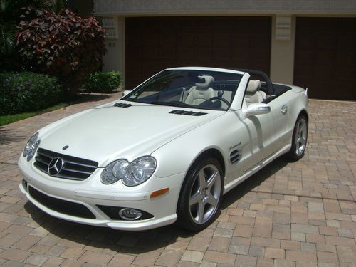 2007 mercedes benz sl55 sl 55*designo mystic white*pano roof*52,000 miles*mint!