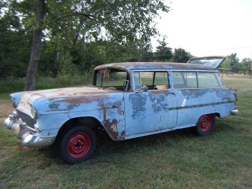 55 1955 chevy chevrolet 2 door  patina wagon ready for clear or resto. nomad