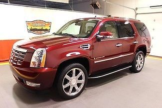 2008 escalade awd navigation sunroof dvd 22&#034; chrome red heated cooled leather
