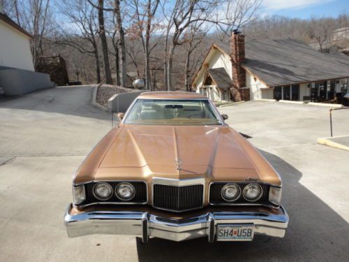 1974 mercury cougar,gold diamond fire,white landau,57k,new tires,1 owner,cherry!