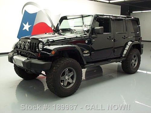 2012 jeep wrangler unltd sahara 4x4 lifted auto nav 15k texas direct auto