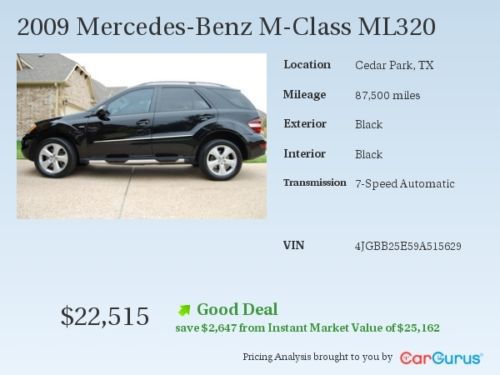 2009 mercedes-benz ml320 bluetec 4matic sport utility 4-door 3.0l