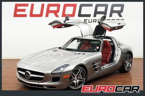 Sls amg coupe alubeam silver red designo carbon fiber low miles one owner ca car