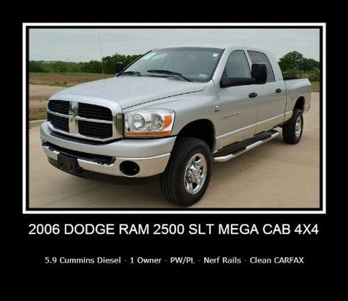 4x4 5.9 cummins diesel -- mega cab -- slt package - 1 owner -- clean carfax!