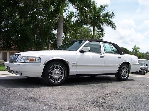 2010 mercury grand marquis white with tan leather one owner florida car 17k mile