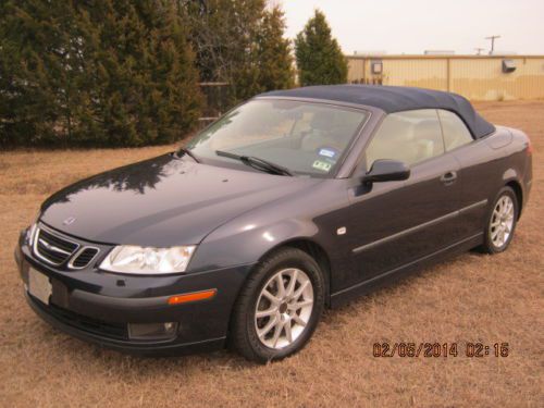 52 k miles saab arc 9-3 2.0 turbo convertible leather loaded new tires blue tan