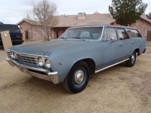 1967 chevelle station wagon all original paint &amp; interior 63k miles blue/blue