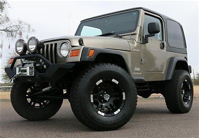 No reserve 2003 jeep wrangler sport lifted 4x4 hard top manual trans. clean